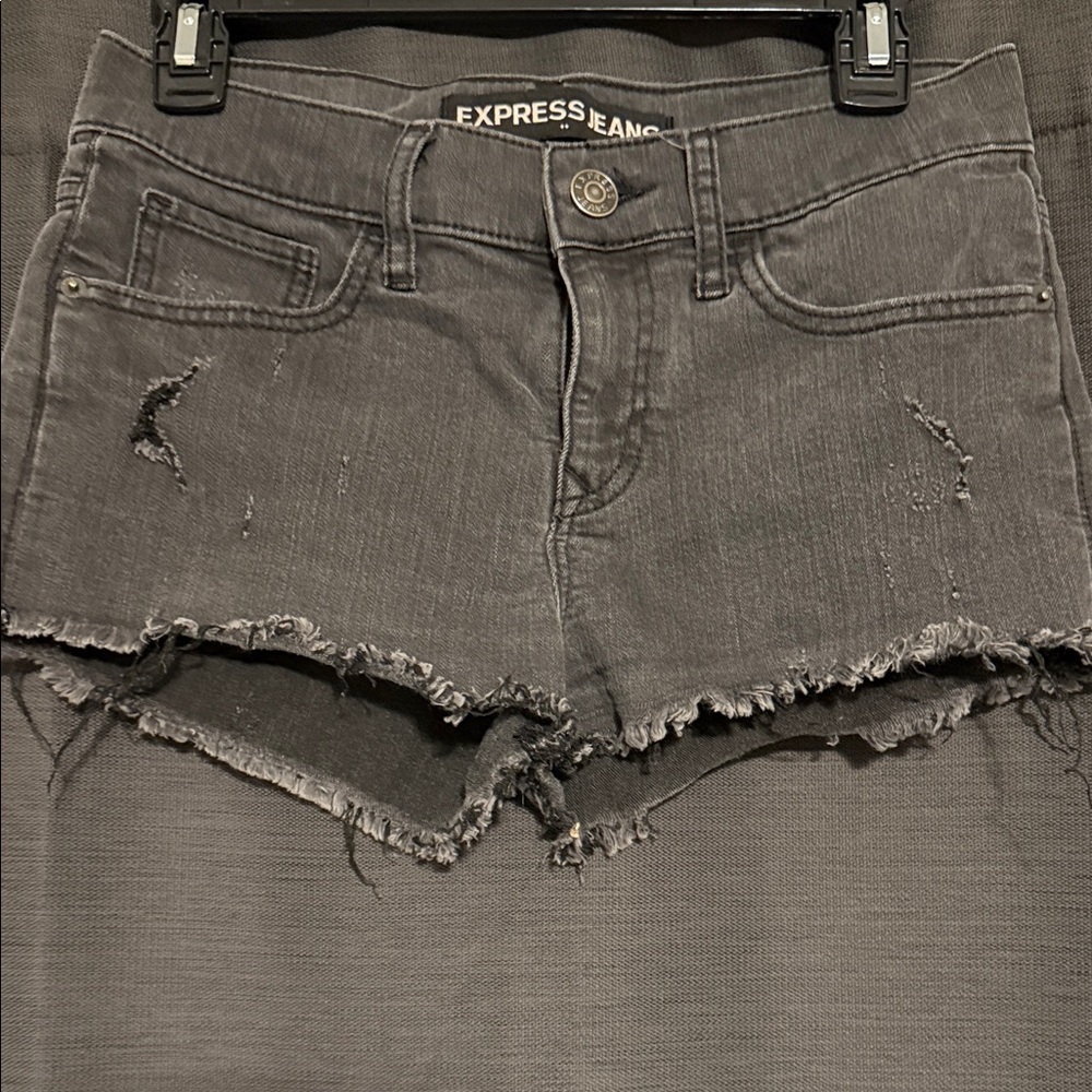 Express Women's Black Distressed Shorts